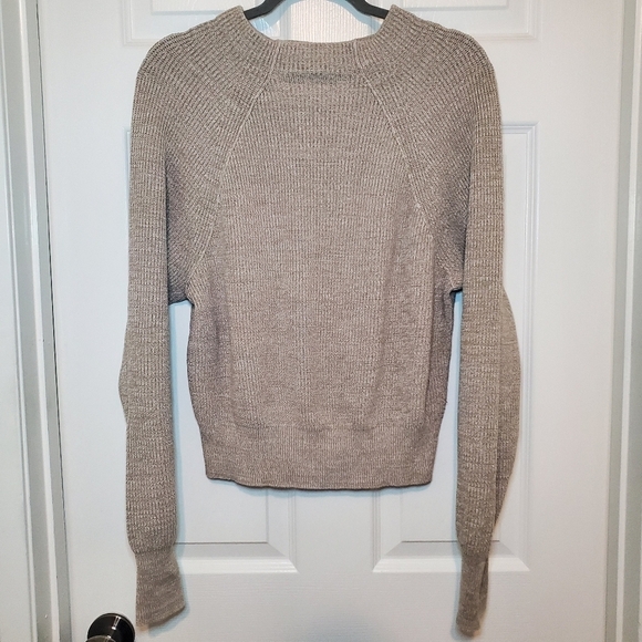 Free People Too Good Heathered Beige Knit Pullover Mock Neck Sweater Size M - Picture 4 of 13